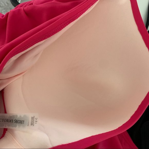 Victorias Secret FOREVER SEXY Ruched One Piece Swimsuit Pink Large Cup size C - Picture 8 of 10